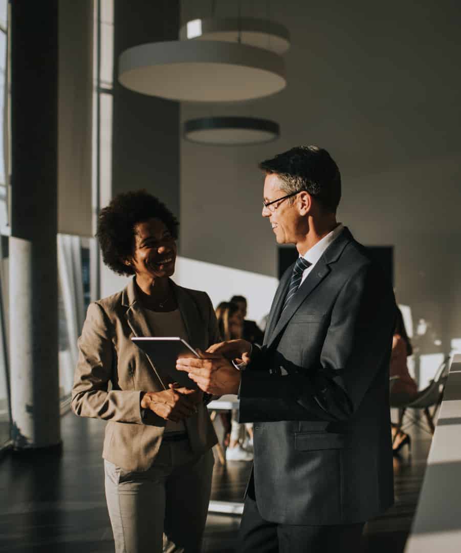 Business people chatting