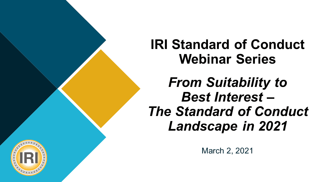 Standard of Conduct Webinar Slides